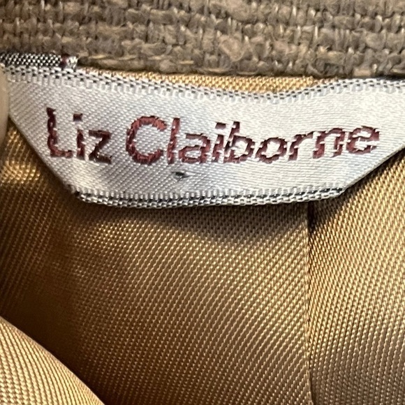 LIZ CLAIBORNE Vintage Blazer Union Made Linen Look Coastal Chic Office Business - Picture 10 of 16
